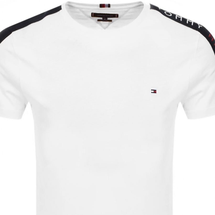 Alternative Image for ProductTommy Hilfiger Logo Sleeve Tape T Shirt White2